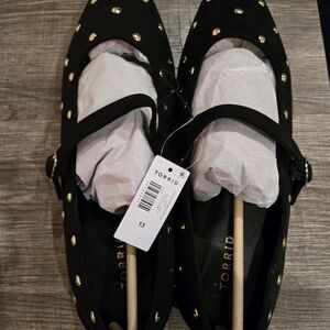 Torrid Black and Gold Studded Flats